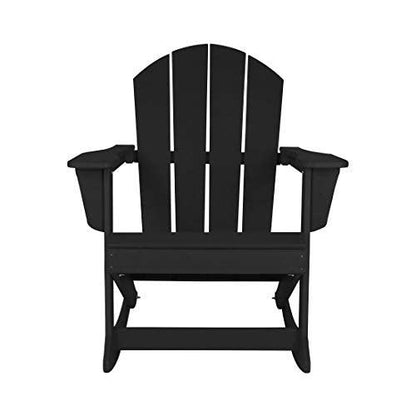 WestinTrends Malibu White Rocking Chair Outdoor, All Weather Resistant Poly Lumber Classic Porch Rocker Chair, 350 lbs Support Patio Lawn Plastic Adirondack Chair - CookCave