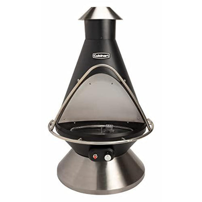 Cuisinart COH-600 Chimenea Propane Fire Pit, Patio Heater with Tip-Over Safety Switch, 8 lbs. Lava Rocks Included, 31" x 31" x 48" - CookCave