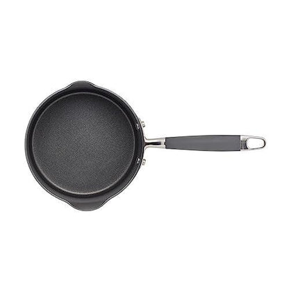 Anolon Advanced Hard Anodized Nonstick Sauce Pan/Saucepan with Straining and Pour Spouts, 1 Quart, Gray - CookCave