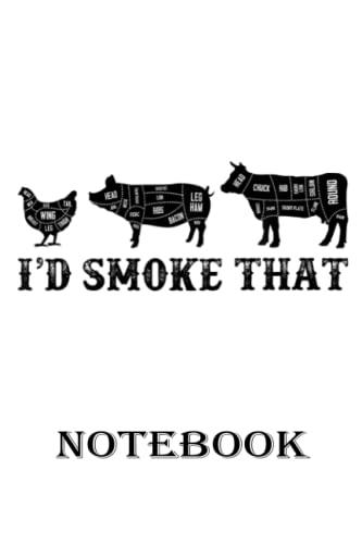 Notebook 6"x9" and 120 Lined Paper: Funny Retro Grilling BBQ Smoker Chef Dad Gift-I'd Smoke gift for Men Women Kids - CookCave