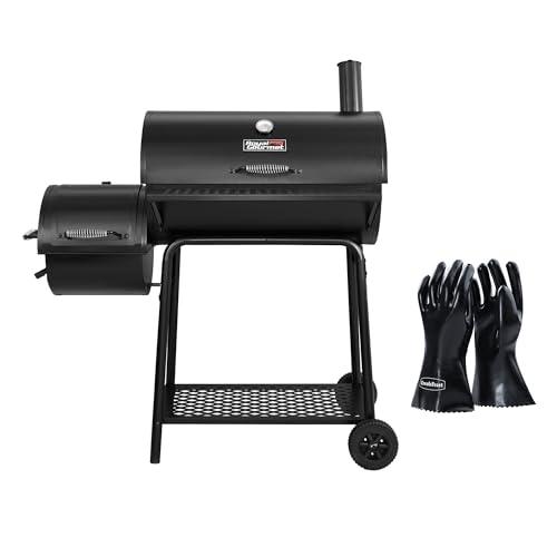 Royal Gourmet CC1830FG Charcoal Grill with High Heat-Resistant BBQ Gloves, 811 Square Inches, Black, Backyard Cooking with Offset Smoker - CookCave