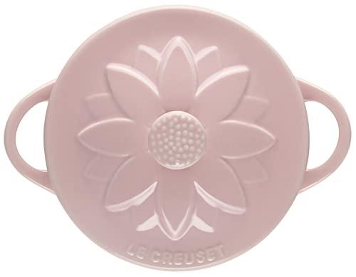 Le Creuset Stoneware Mini Round Cocotte with Flower Lid, 8oz., Chiffon Pink - CookCave