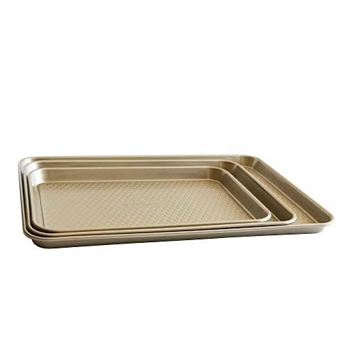 Nordic Ware Honeycomb Embossed Nonstick Baking Sheets, Gold, 3-Pans - CookCave