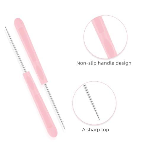 Cookie Decorating Scribe Supplies Icing Scribe Tool for Cake Diy Craft Leather Awl Tool Sewing Stainless Steel Fondant Sugar Stir Needle Biscuit Icing Pin Kit with Handle Baking Scribe Tool(12 Pieces） - CookCave