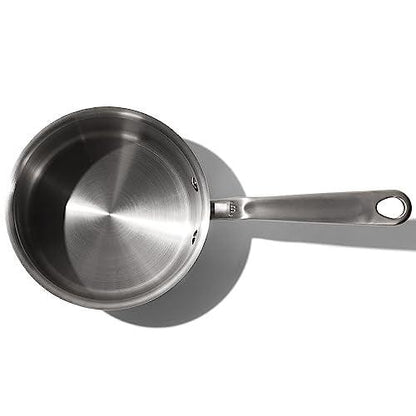 Made In Cookware - 2 Quart Stainless Steel Saucepan with Lid - 5 Ply Stainless Clad Sauce Pan - Professional Cookware - Made in Italy - Induction Compatible - CookCave