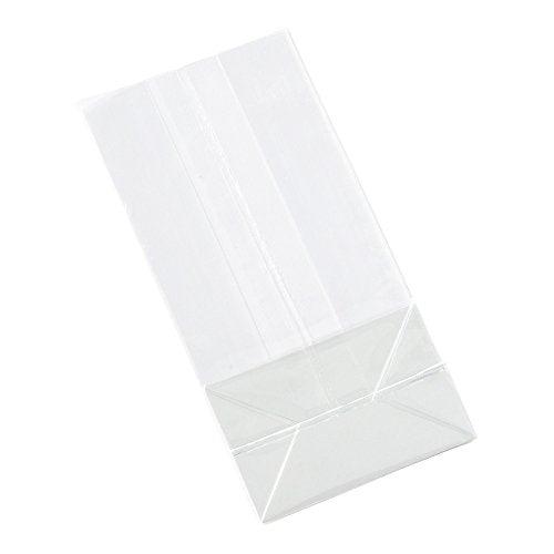 Restaurantware Bag Tek 3 x 2 x 6.5 Inch Retail Bags, 100 Durable Candy Bags - Gusset Sleeved, Disposable, Clear BOPP Gusset Bags, Flat-Bottomed, For Restaurants, Cafes, And Delis - CookCave
