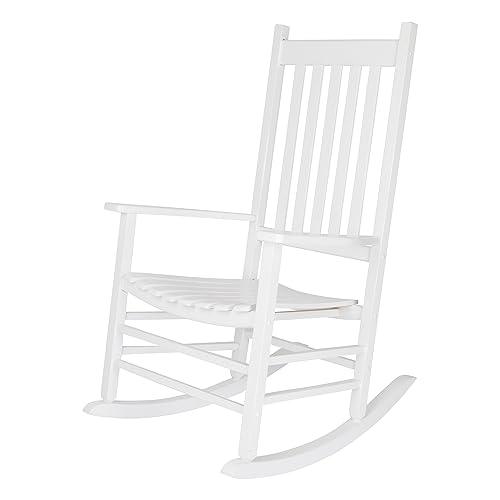 Shine Company 4332WT Vermont Porch Rocker | High Back Rocking Chair – White - CookCave