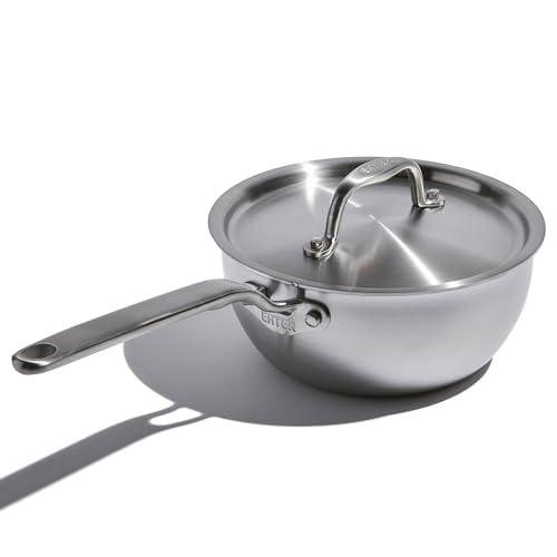 Eater x Heritage Steel 2 Quart Saucier | Made in USA | 5-Ply Fully Clad Stainless Steel Saucier Pan | Stay Cool Handle Design | Induction Compatible | Non-Toxic Saucier | Cook like an Eater - CookCave