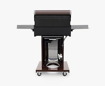Permasteel 3-Burner Gas Grill | Cast Iron Cooking Grates, Grilling Tools Holder, Foldable Sides, PG-A40301-MO, Pedestal Style, 30000 Total BTUs - Mocha - CookCave