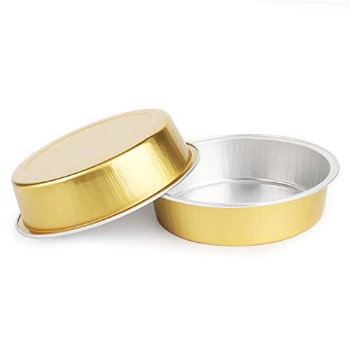 Beasea Disposable Pie Tins 4 Inch, 50 Pack Mini Tart Pans with Lids, 8 Oz Golden Aluminum Pie Pan Tin Tart Pans Round Oven Baking Mini Cake Pan for Pie Tart Quiche - CookCave