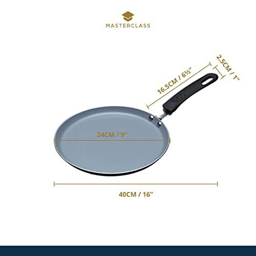 MasterClass Master Class Ceramic Non-Stick Induction Ready 24cm Eco Crêpe Pan, Silver - CookCave