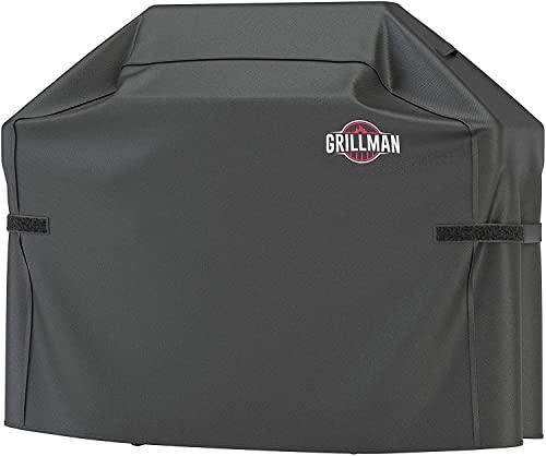 Grillman Premium BBQ Grill Cover, Heavy-Duty Gas Grill Cover for Weber Spirit, Weber Genesis, Char Broil, Nexgrill. Rip-Proof, Waterproof (58" L x 24" W x 48" H, Black) - CookCave