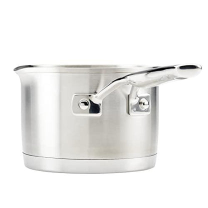 KitchenAid 3-Ply Base Stainless Saucepan with Pour Spouts, 1.5 Quart, Brushed Stainless Steel - CookCave