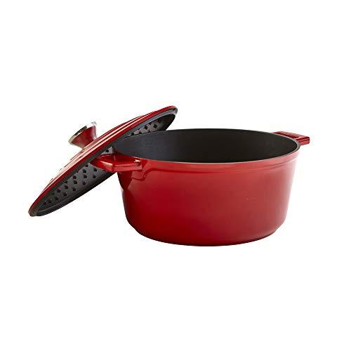 IMUSA USA, Red 5 Quart Cast Aluminum Dutch Oven With Stainless Steel Knob - CookCave