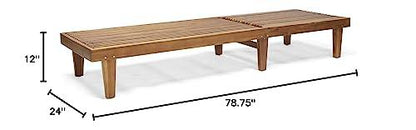 Christopher Knight Home Addisyn Outdoor Wooden Chaise Lounge, Teak Finish - CookCave