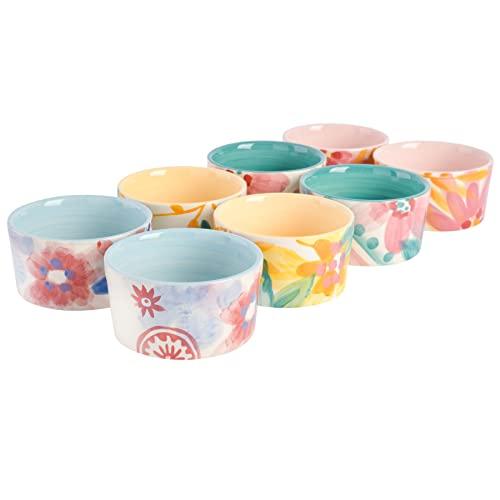 SPICE BY TIA MOWRY Goji Blossom 8-Piece Hand-Painted Ramekin Set - CookCave