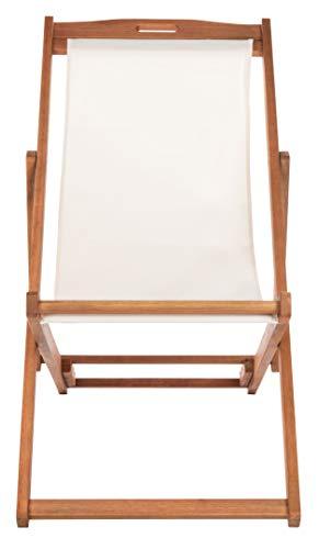 Safavieh PAT7040E-SET2 Outdoor Loren Brown (Set of 2) Sling Chair, Natural/Beige - CookCave