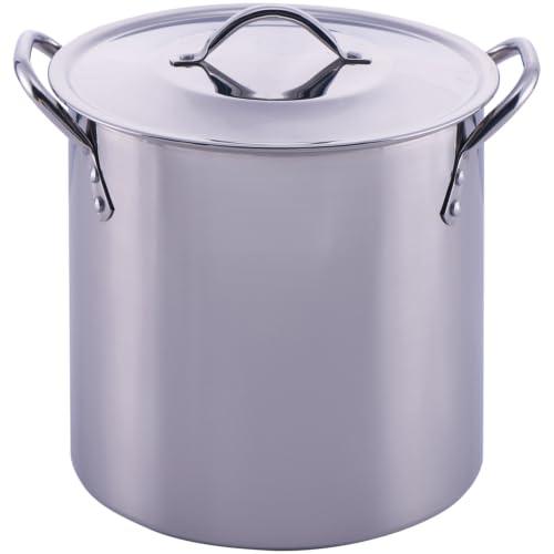 8-Qt Stainless Steel Stock Pot with Metal Lid - CookCave