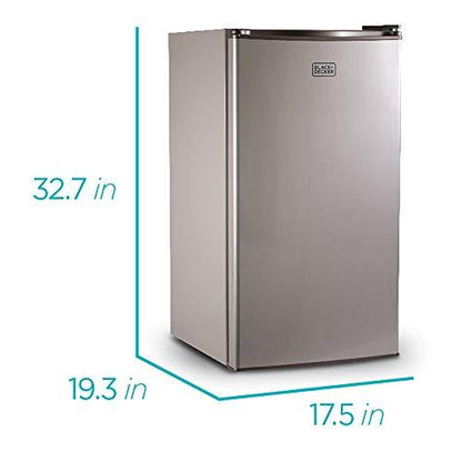 BLACK+DECKER BCRK32V Compact Refrigerator Energy Star Single Door Mini Fridge with Freezer, 3.2 Cubic Ft., VCM, Gray - CookCave