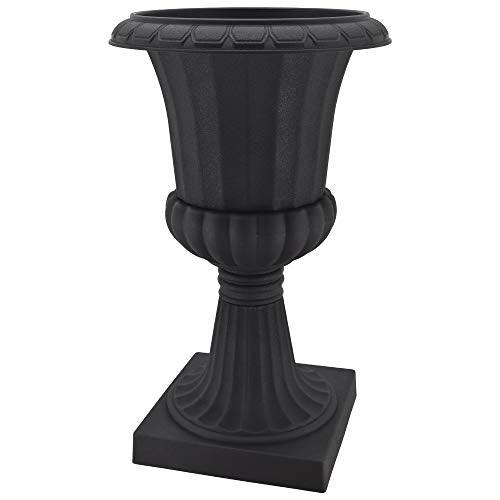 Arcadia Garden Products PL50BK-2 Deluxe Plastic Urn(Pack of 2), Black - CookCave