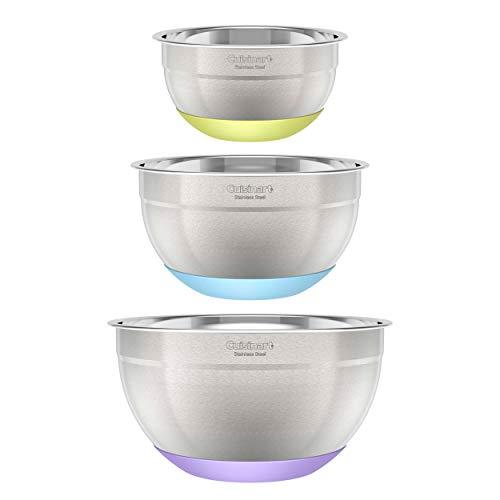 Cuisinart 3-Piece Stainless Steel Mixing Bowls with Nonslip Base, 1.5qt, 3qt & 5qt - CookCave