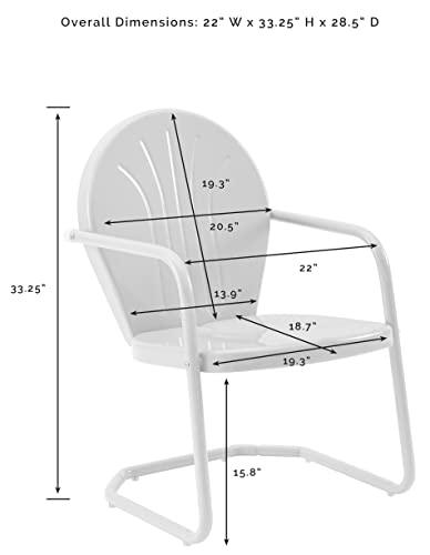 Crosley Furniture CO1001A-TG Griffith Retro Metal Outdoor Chair, Tangerine - CookCave