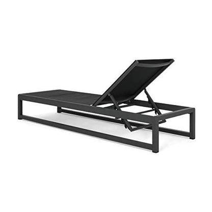 Christopher Knight Home Eudora Outdoor Chaise Lounge (Set of 2), Aluminum, Black, Gray - CookCave