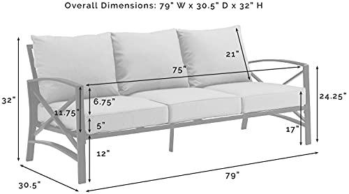 Crosley Furniture KO60027BZ-OL Kaplan Outdoor Metal Sofa, Oiled Bronze with Oatmeal Cushions - CookCave