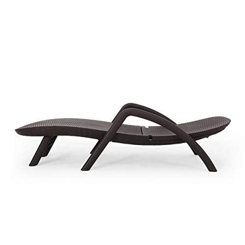 Christopher Knight Home Blanche Outdoor Faux Wicker Chaise Lounge, Dark Brown - CookCave