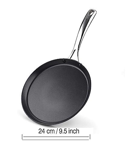 Cooks Standard Nonstick Hard Anodized 9.5-inch 24cm Crepe Griddle Pan, Black - CookCave