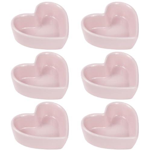 FUYU Colorful Heart Shaped Ceramic Ramekin Bowls Souffle Dishes Pudding Cups Snack Dishes Dipping Bowls - CookCave