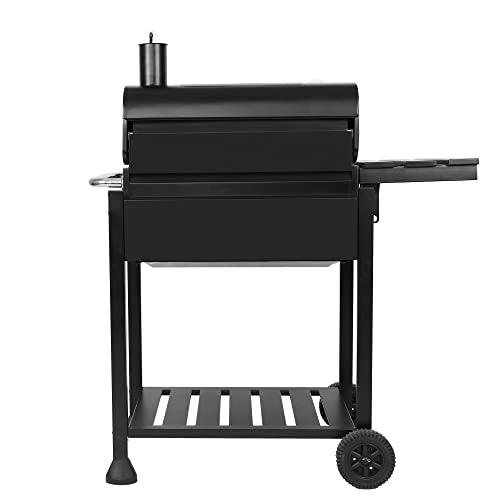 Royal Gourmet 24-Inch Charcoal Grill with Foldable Side Table, 490 Square Inches Heavy-duty BBQ Grill, Perfect for Outdoor Picnics Patio Garden and Backyard Grilling, Black,CD1824G - CookCave