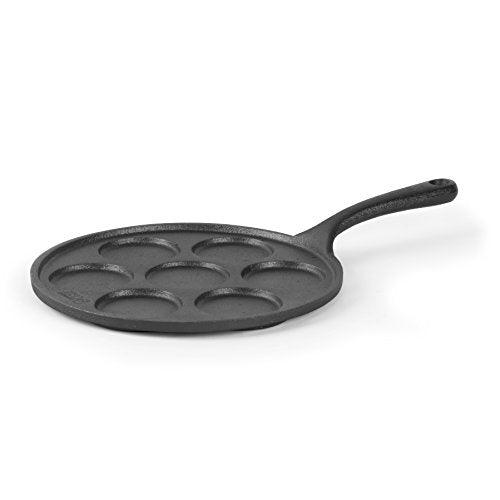 Commercial CHEF Cast Iron Pancake Pan, Silver Dollar Pancake Griddle, Easy to Clean & Heats Evenly, Makes 7 Mini Silver Dollar Pancakes - CookCave