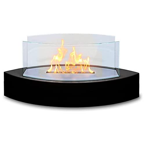 Anywhere Fireplace Lexington Tabletop Fireplace, Portable Ventless Liquid Bio-Ethanol Fireplace, Modern Elegant Tabletop Smokeless Fire Feature for Indoor or Outdoor Use (Black) - CookCave
