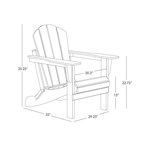 WO Home Furniture Adirondack Chair Lounger Outdoor Folding for Fire Pit, Beach, Balcony, Backyard, Lawn, Patio, Pool, Deck, Garden (Red) - CookCave