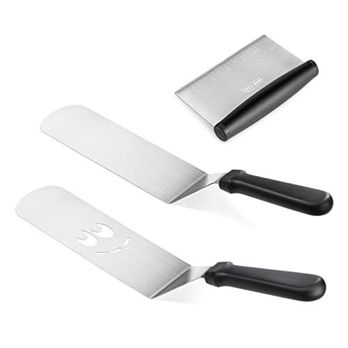 New Star Foodservice 1029161 Commercial-Grade 3-Piece Stainless Steel BBQ Spatula Set - CookCave