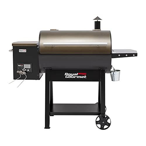 Royal Gourmet PL2032 Wood Pellet Grill on Clearance with Intelligent Digital Control System & Auto-Feed System, 786 Square Inches of Cooking Area, Bronze - CookCave
