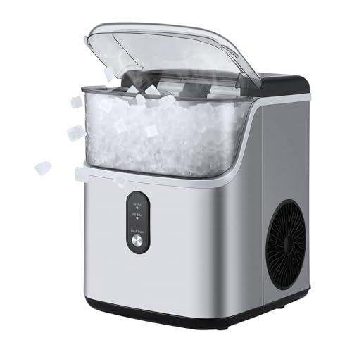 Litake Nugget ice Machine Maker countertop,Portable ice Maker,33lbs/24H,One-Click Operation,Self-Cleaning,Pellet Ice Maker for Home/Kitchen - CookCave