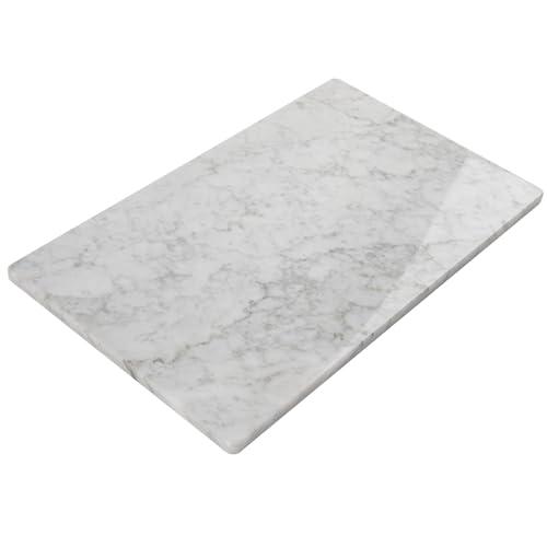 Lovdeco Marble Cutting Board, Pastry Board For Kitchen, Carrara White Marble Slab Gift With Non-Slip Feets, 12x20 Inch, 1 Piece - CookCave