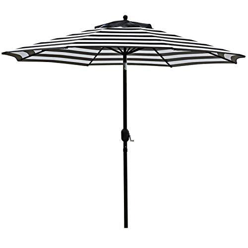 Sunnyglade 9' Patio Umbrella Outdoor Table Umbrella with 8 Sturdy Ribs (Black and White) - CookCave