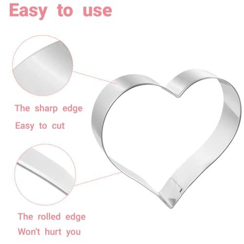 JOB JOL Cookie Cutters 6 PCS, Heart Cookie Cutters, 2'' to 4'', for Valentine's Day - CookCave