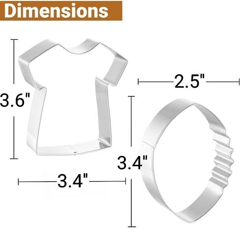 JOB JOL Cookie Cutters 2 PCS, Football Cookie Cutters, 3.5'' - CookCave