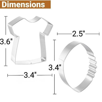 JOB JOL Cookie Cutters 2 PCS, Football Cookie Cutters, 3.5'' - CookCave