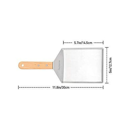 Skyflame Stainless Steel Griddle Spatula - Griddle Accessories 6 x 5 in Hamburger Turner Scraper with Cutting Edge, Great for Pancake Flipper, BBQ Grill and Flat Top Griddle (1) - CookCave