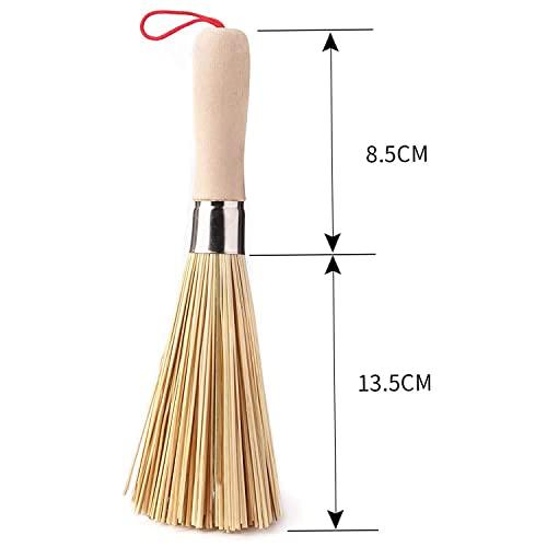 2Pack Traditional Natural Bamboo Wok Brushes , Kitchen Cleaning Brush, Bamboo Kitchen pan Brush, for Cleaning Dishes, Cast Iron Pots, Pans, Vegetables and Sink。 - CookCave