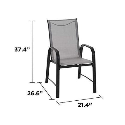 CoscoProducts Cosco Outdoor Living Dining Chairs, 6-Pack, Gray Frame, Light Gray Sling (88645GLGE) - CookCave