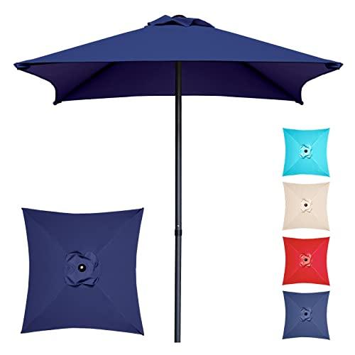 Trenovo 4.9 ft Patio Umbrella - Outdoor Table Umbrella with 4 Reinforced Ribs, UV Protection & Waterproof Market Umbrella for Garden, Lawn, Deck, Backyard, Pool (Navy Blue) - CookCave