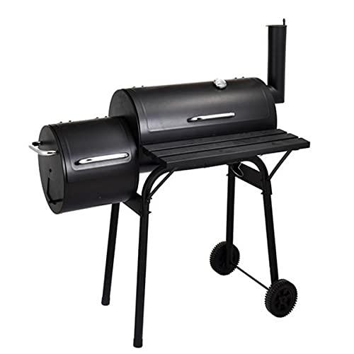 TECHTONGDA Offset Smoker with Cover Outdoor Charcoal Grill Smoker with Side Fire Box for Camping, Backyard Cooking - CookCave