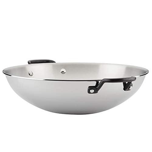 KitchenAid 5-Ply Clad Polished Stainless Steel Wok,15 Inch - CookCave