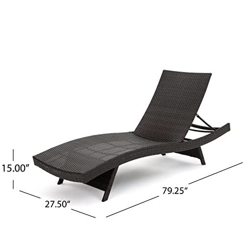 Christopher Knight Home Salem Outdoor Wicker Chaise Lounge Chairs, Brown - 2-Pcs Set - CookCave